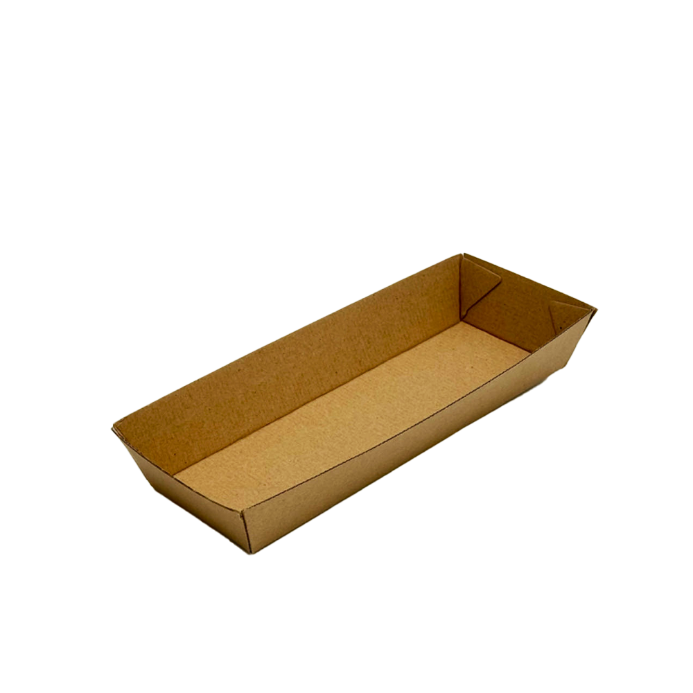 Corrugated Open Hot Dog Kraft Brown Tray