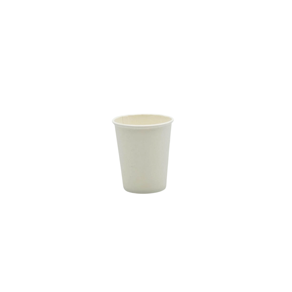 8oz/237mL PE Coated SW (D/80mm) Paper Cup Plain White