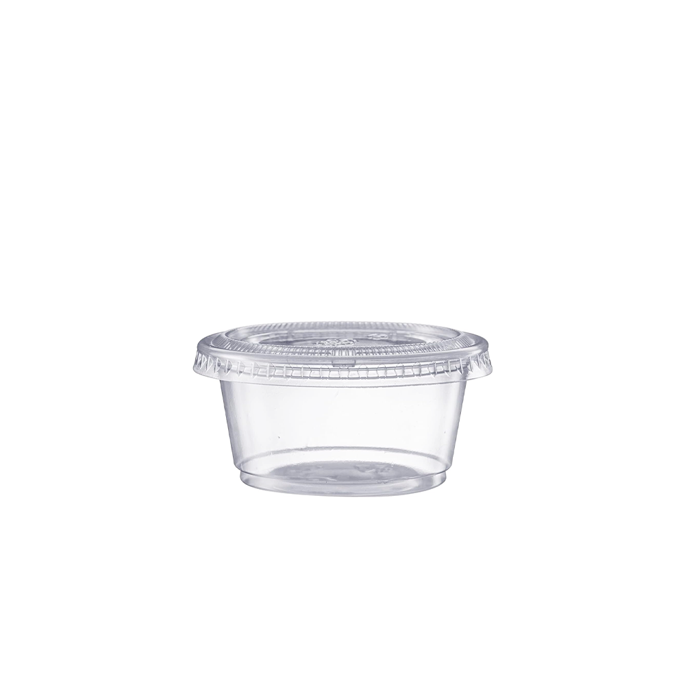 2oz/60mL Clear PET Round Portion Container With Lid