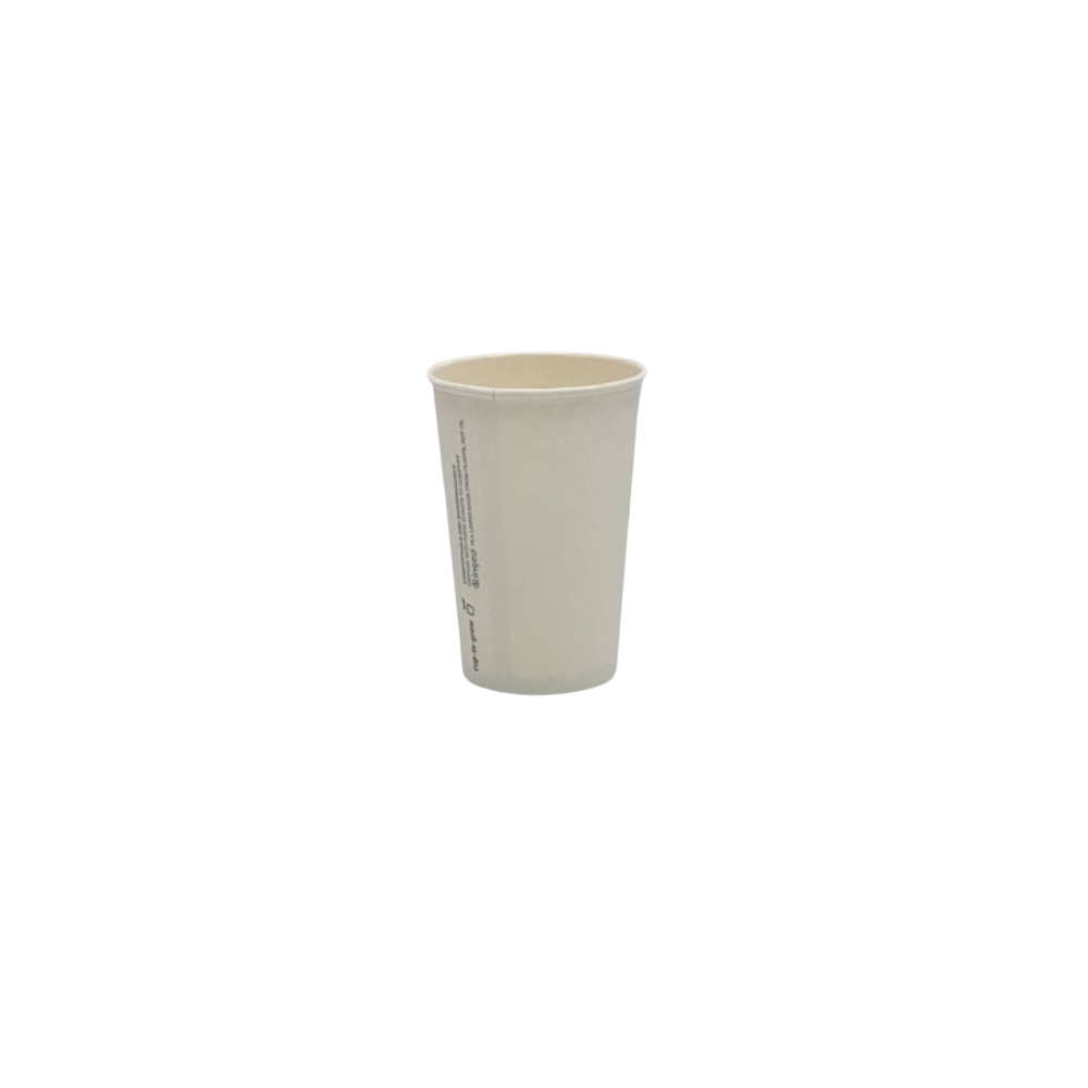 10oz PLA Coated SW (D/80mm) Paper Cup Plain White - 1000/CTN