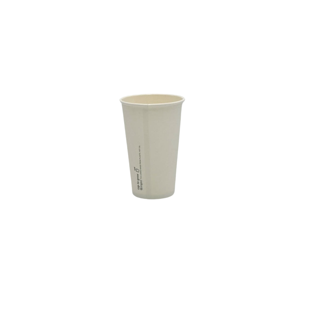 12oz/355mL PLA Coated SW (D/80mm) Paper Cup Plain White