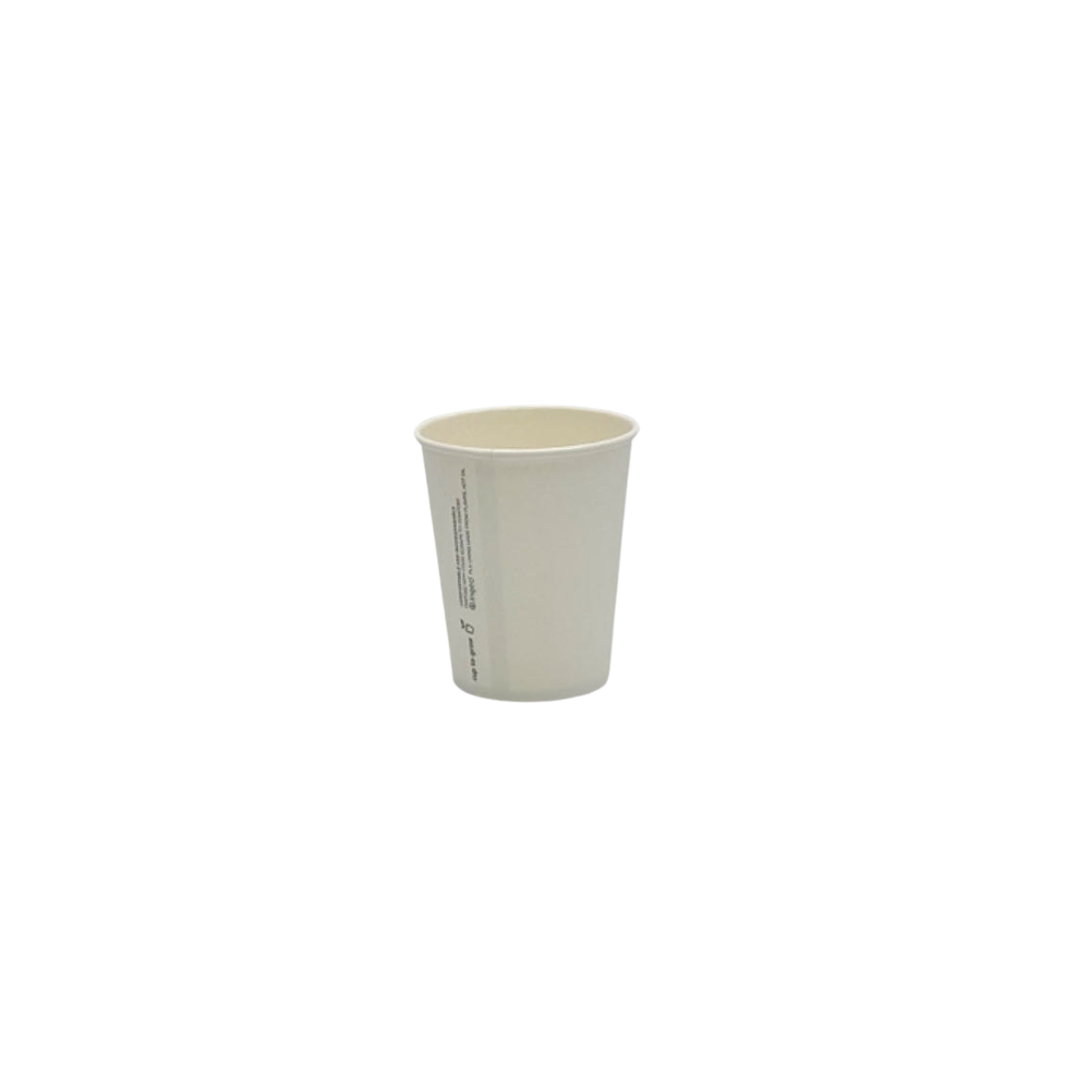 8oz/237mL PLA Coated SW (D/80mm) Paper Cup Plain White