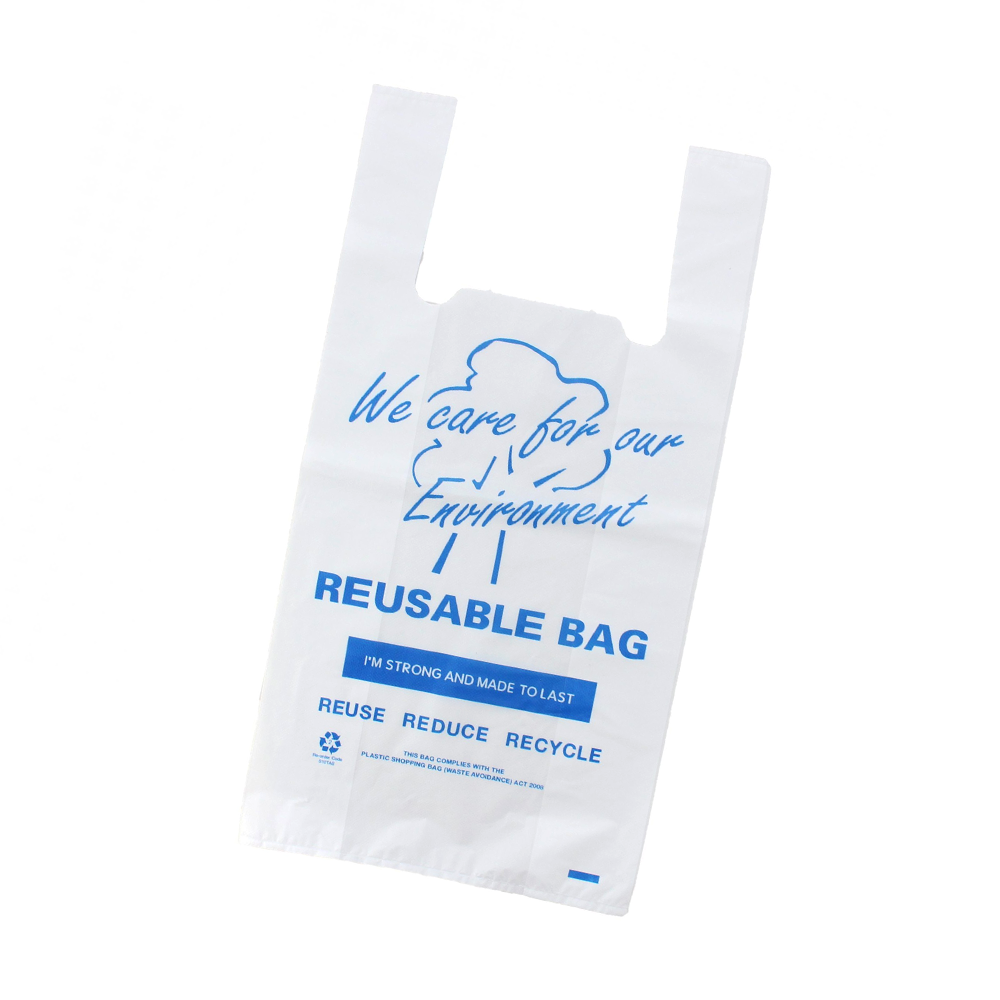 Medium-R Printed Reusable White Singlet Bag - 600/CTN