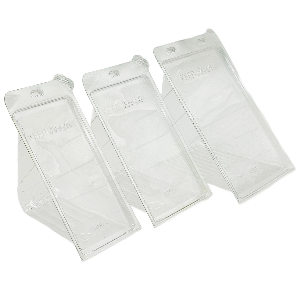 Hộp nhựa trong suốt hình nêm bánh sandwich 4Qtr