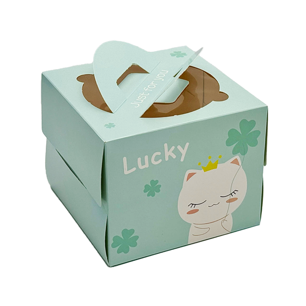 15x15x12 Patisserie Square Cake Box - Lucky Cat