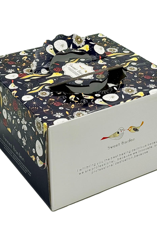 25x25x15 Patisserie Square Cake Box - Sweet Garden - TEM IMPORTS™