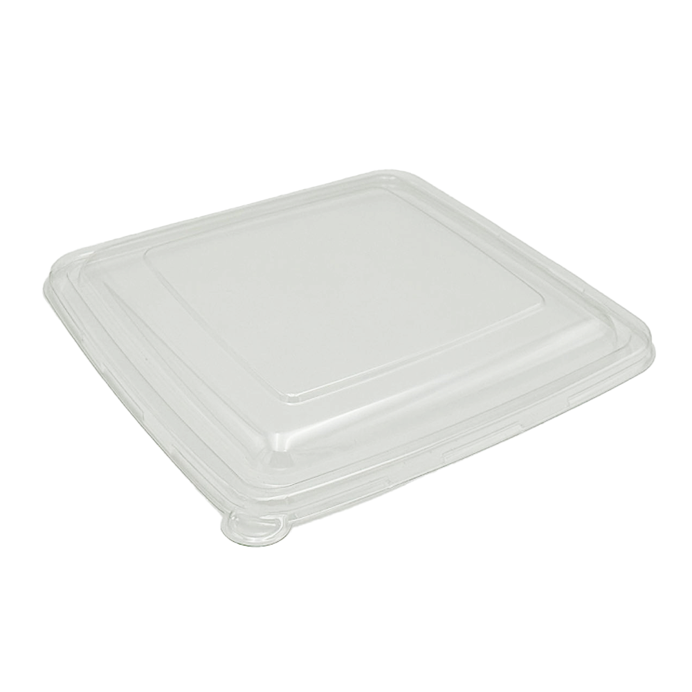 Clear PET Lid For Sugarcane 9" No Compartment Tray