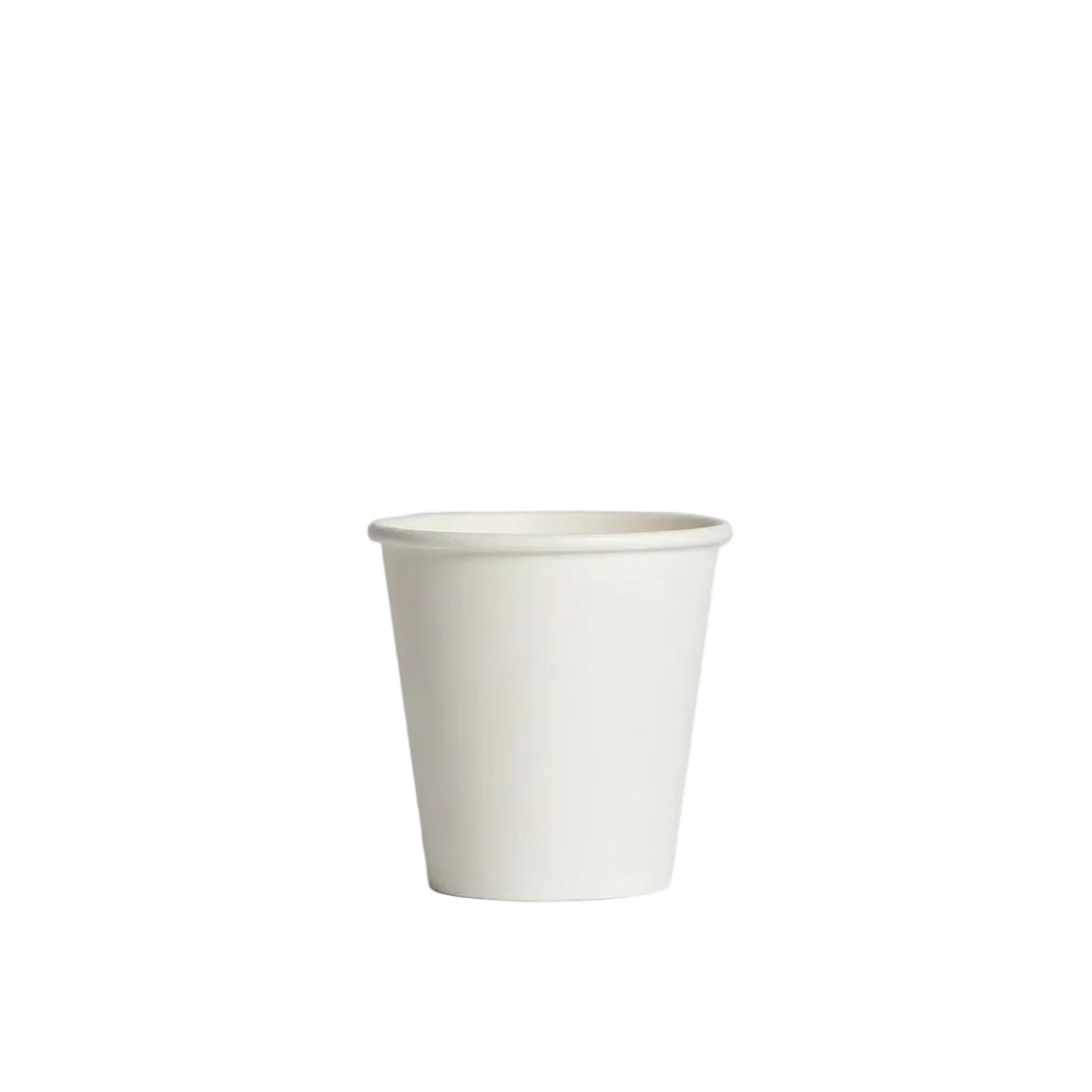 6oz White PE-Coated Single Wall Paper Cups - 80mm Rim (Carton of 1000)