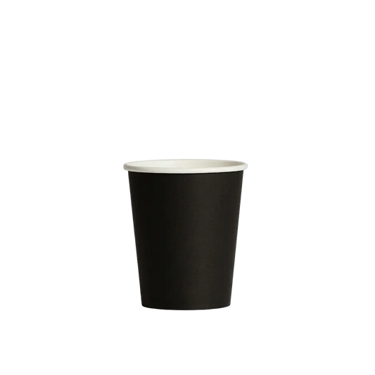 Cốc giấy 8oz một lớp tráng PE màu đen - Đường kính miệng 80mm (Thùng 1000 cái)