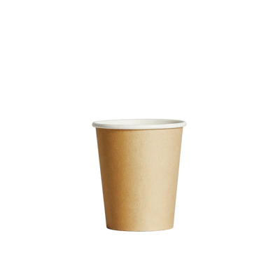 8oz Kraft PE-Coated Single Wall Paper Cups - 80mm Rim (Carton of 1000)