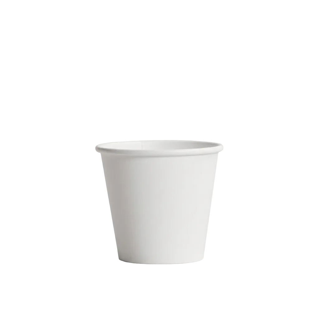 8oz White PE-Coated Single Wall Paper Cups - 90mm Rim