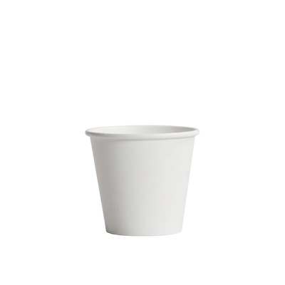 8oz White PE-Coated Single Wall Paper Cups - 90mm Rim