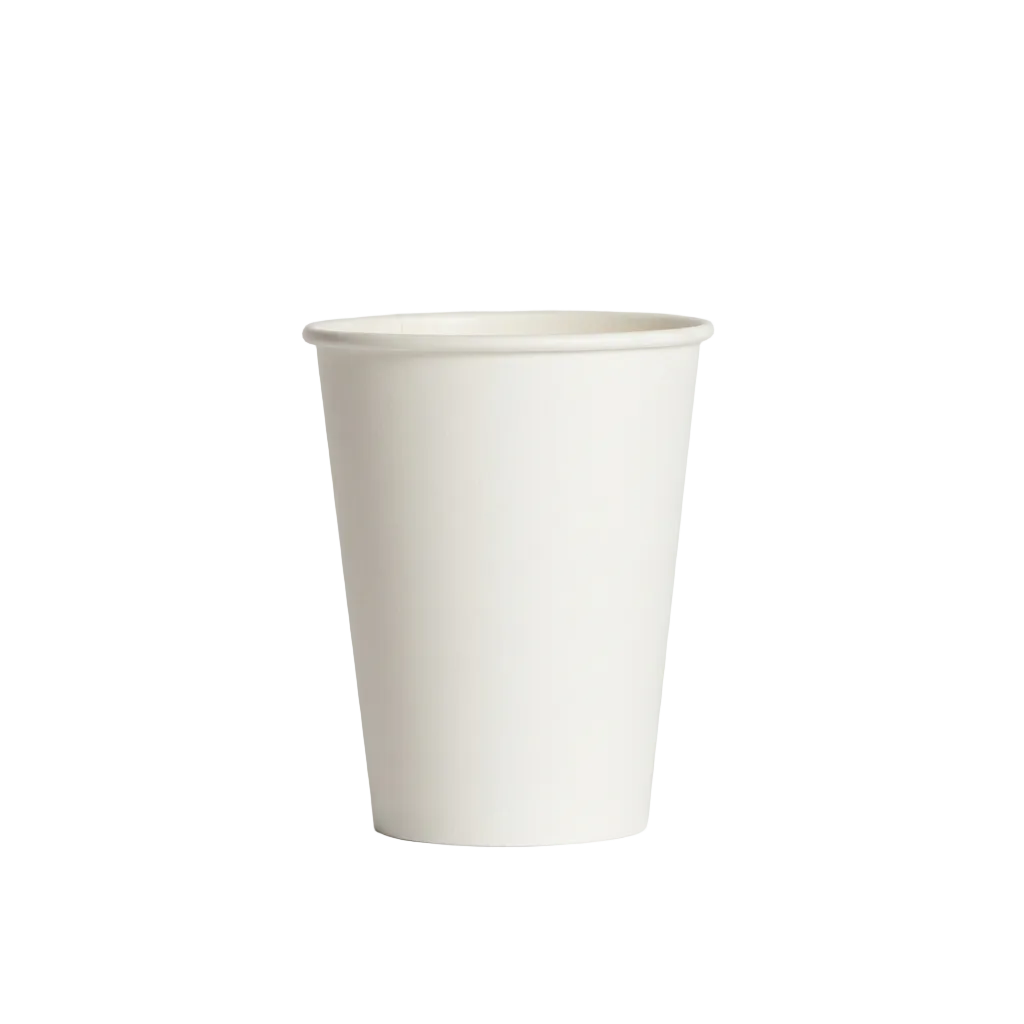 12oz White PE-Coated Single Wall Paper Cups - 90mm Rim
