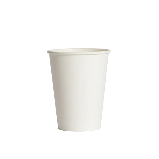 12oz White PE-Coated Single Wall Paper Cups - 90mm Rim