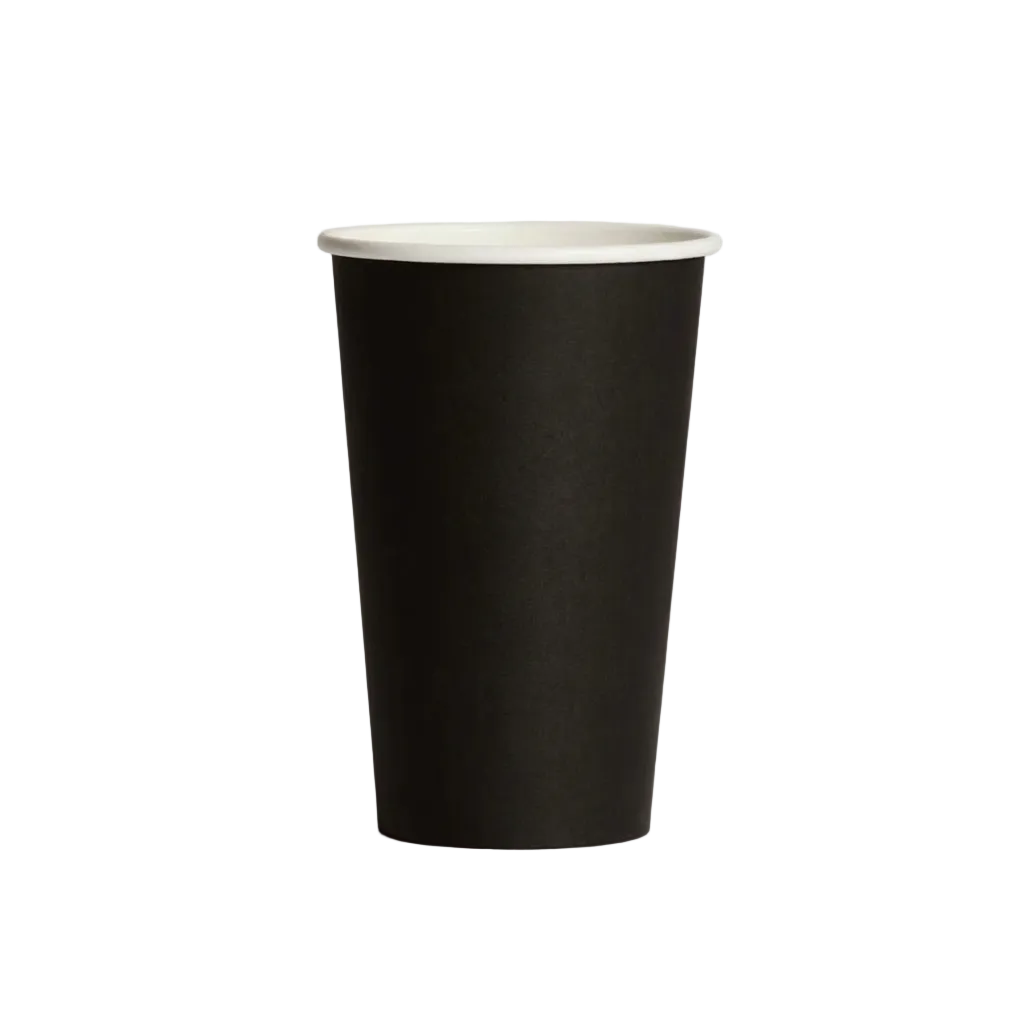 Cốc giấy 1 lớp 16oz phủ PE màu đen - Đường kính miệng 90mm