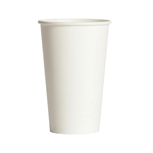 20oz White PE-Coated Single Wall Paper Cups - 90mm Rim