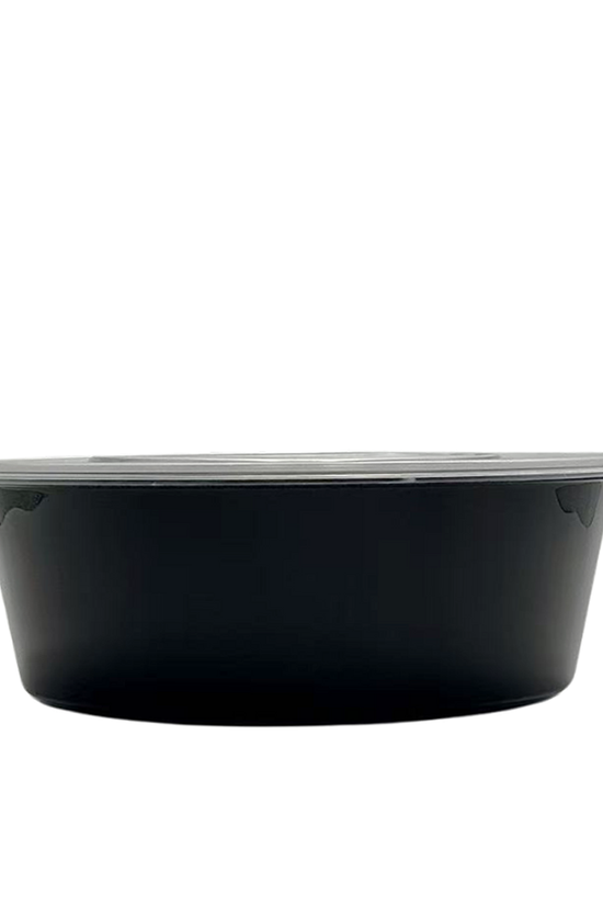 3000mL Takeaway Round Black Supa Bowl With Lid