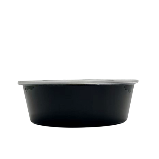 3000mL Takeaway Round Black Supa Bowl With Lid