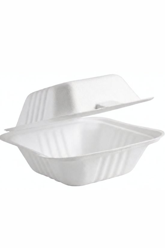 Sugarcane Takeaway Small Burger Box Food Clamshell (Carton of 500)