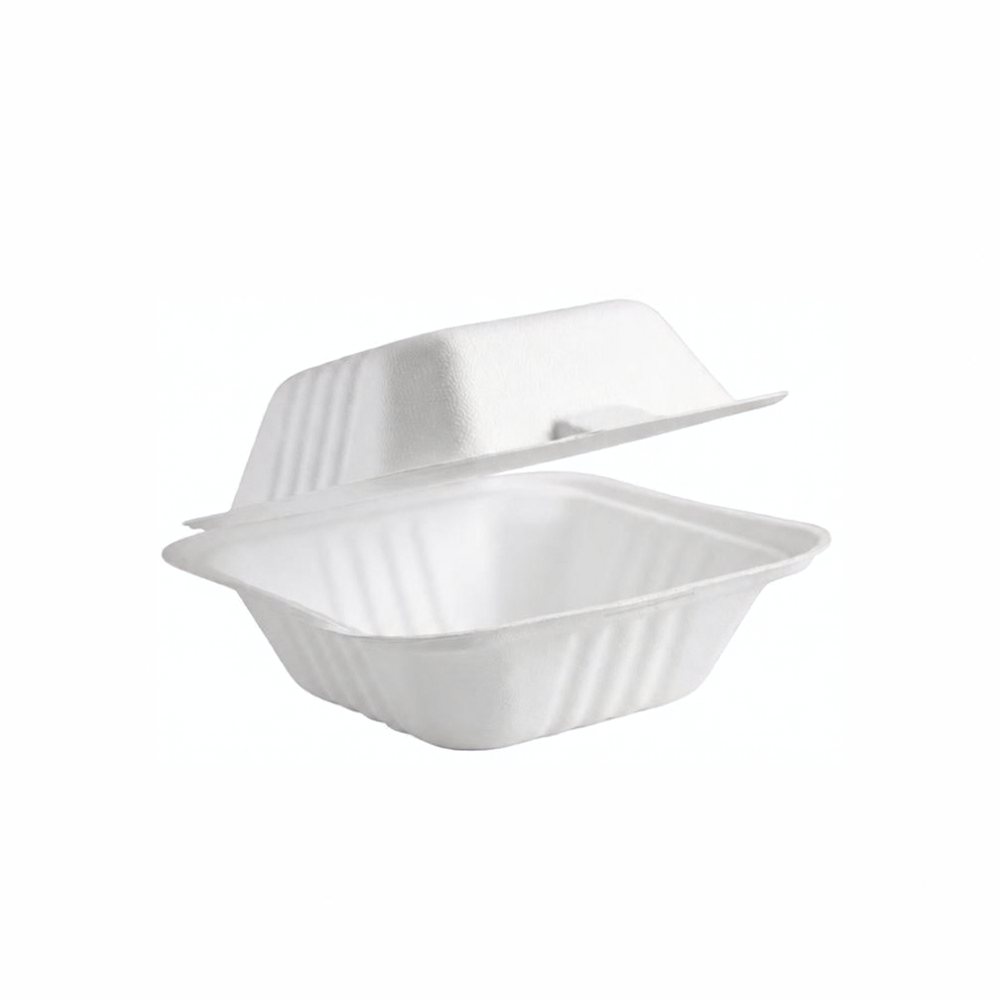 Sugarcane Takeaway Small Burger Box Food Clamshell (Carton of 500)