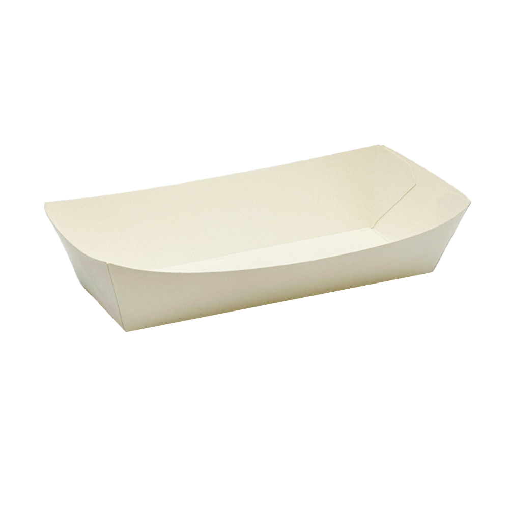 White Cardboard Takeaway Open Hot Dog Tray