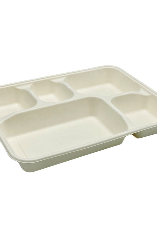 5 Deep Compartment Rectangular Sugarcane Tray