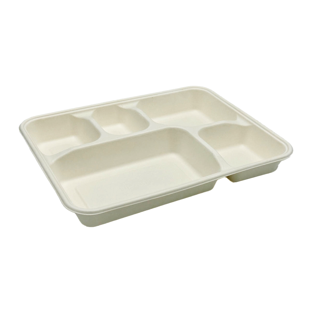 5 Deep Compartment Rectangular Sugarcane Tray