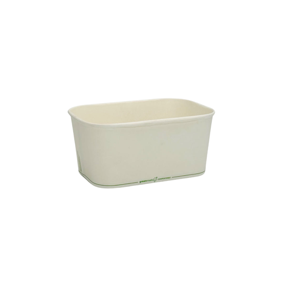 1000mL PLA Coated White Rectangular Container