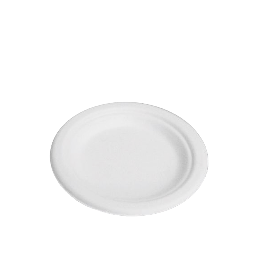 155mm/6" Inch White Round Sugarcane Plate