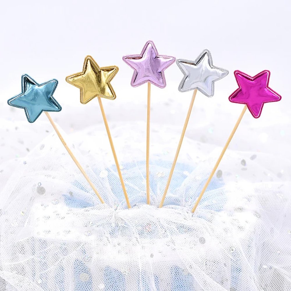 Assorted Colour Star Pillow Cake Topper Set - TEM IMPORTS™