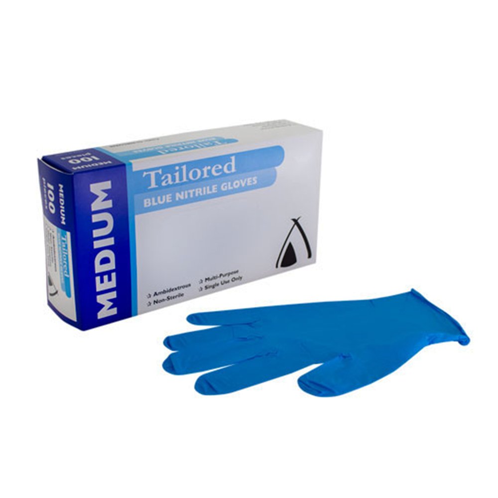 Blue Nitrile Gloves Powder Free - Medium - TEM IMPORTS™