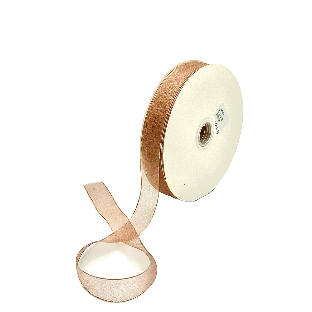 25mm Organza Bronze - Woven Edge