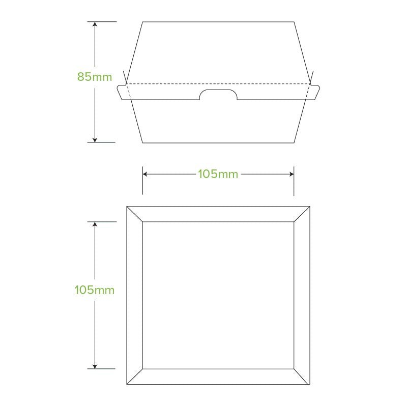 Burger BioBoard Kraft Box - 250pcs/Ctn - TEM IMPORTS™