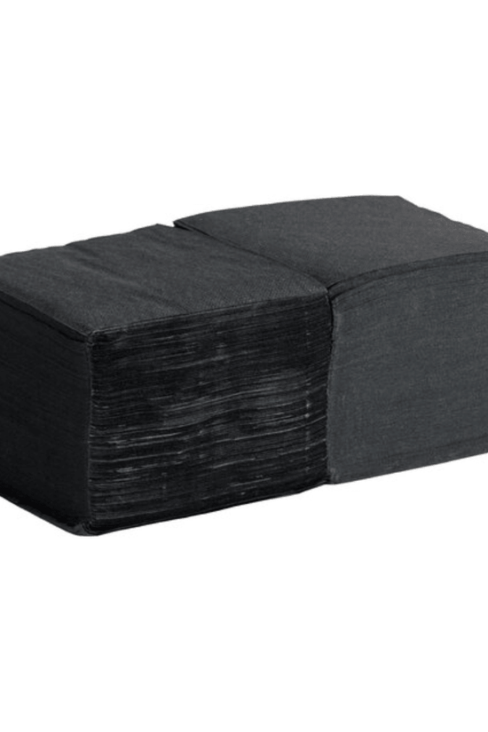 Castaway Quilted 2-Ply Black Cocktail Napkins- 2000/CTN - TEM IMPORTS™