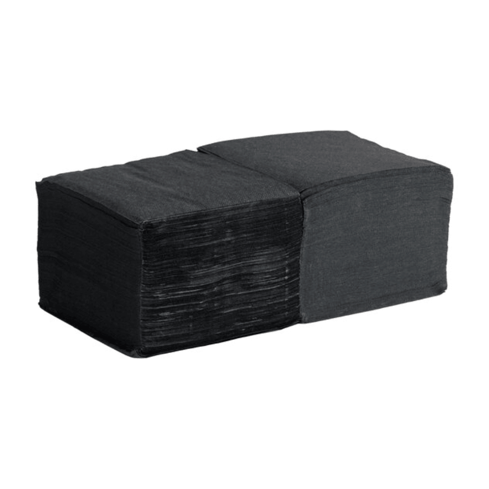 Castaway Quilted 2-Ply Black Cocktail Napkins- 2000/CTN - TEM IMPORTS™