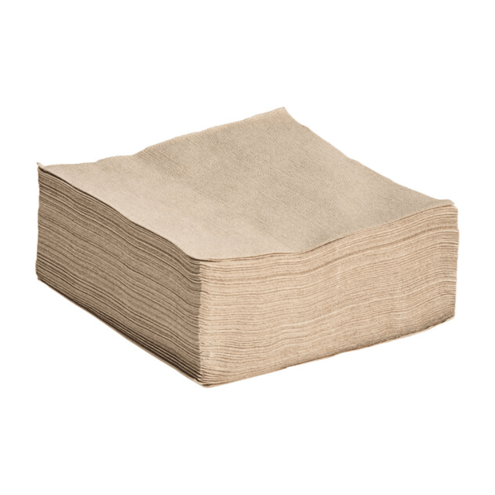 Castaway Quilted 2-Ply Kraft Brown Cocktail Napkins - 2000/CTN - TEM IMPORTS™