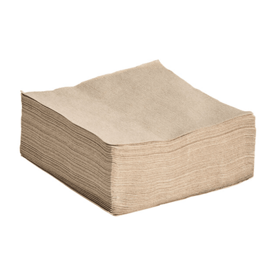 Castaway Quilted 2-Ply Kraft Brown Cocktail Napkins - 2000/CTN - TEM IMPORTS™