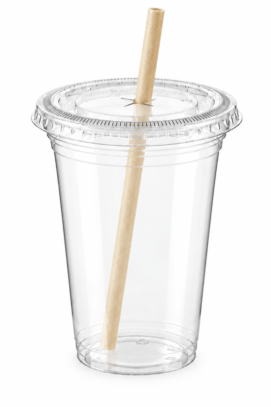 Clear PET 84mm Flat Lid X Slot Hole (Carton of 1000) - TEM IMPORTS™