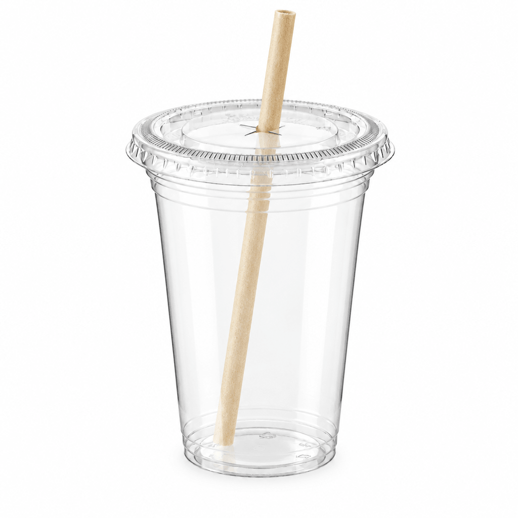 Clear PET 84mm Flat Lid X Slot Hole (Carton of 1000) - TEM IMPORTS™