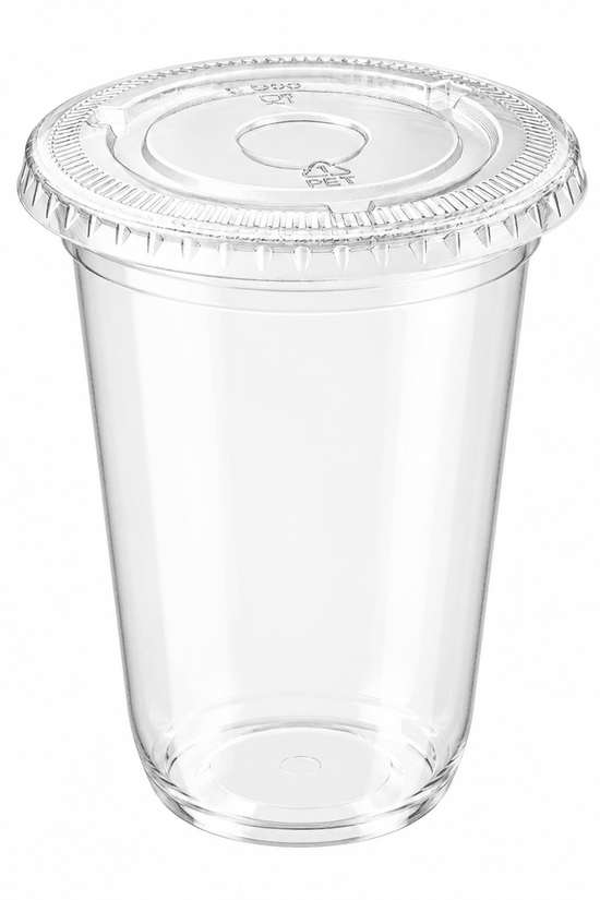 Clear PET 90mm Flat Lid No Hole - Fits PET Cups - TEM IMPORTS™