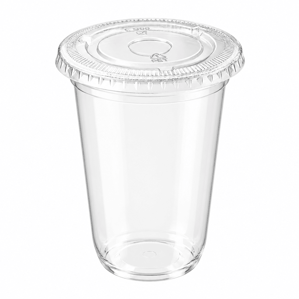 Clear PET 90mm Flat Lid No Hole - Fits PET Cups - TEM IMPORTS™