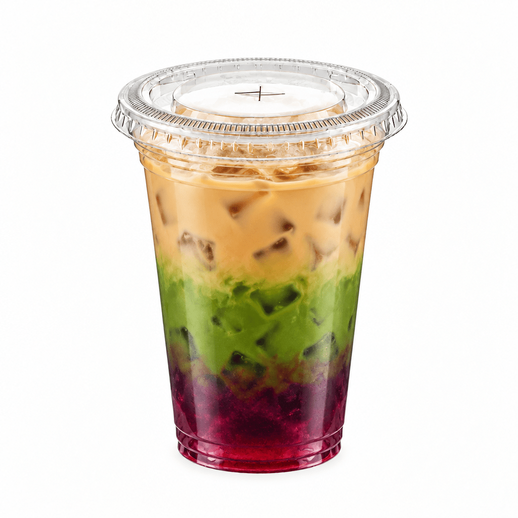 Clear PET 98mm Flat Lid X Slot Hole - Fits PET Cups - TEM IMPORTS™