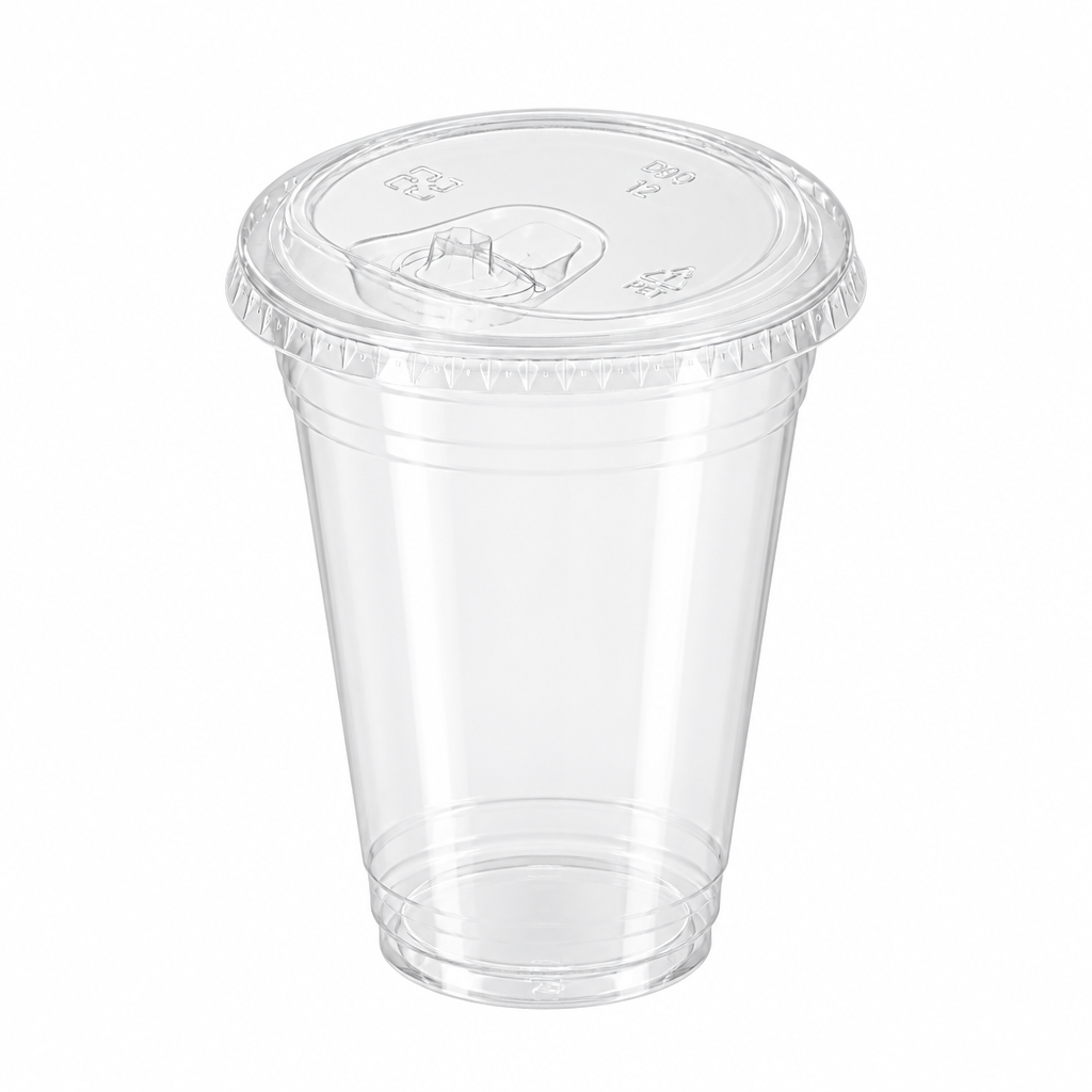 Clear PET 90mm Straw-Free Lid – Fits PET Cups