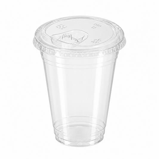 Clear PET 90mm Straw-Free Lid – Fits PET Cups