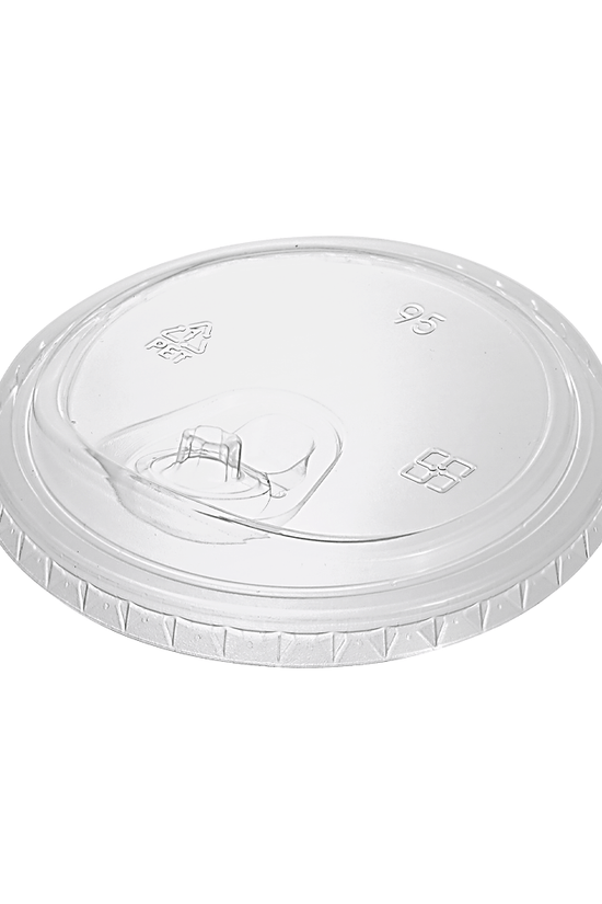 Clear PET 95mm Straw-Free Lid – Fits PET Cups