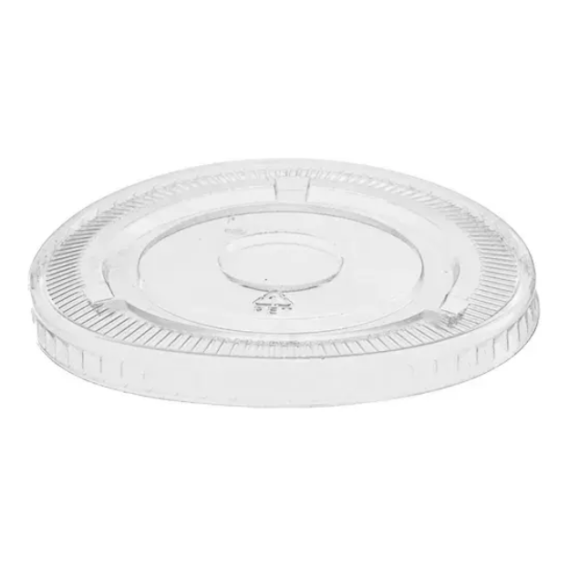 Clear PET (D/98mm) Flat Lid No Hole - TEM IMPORTS™