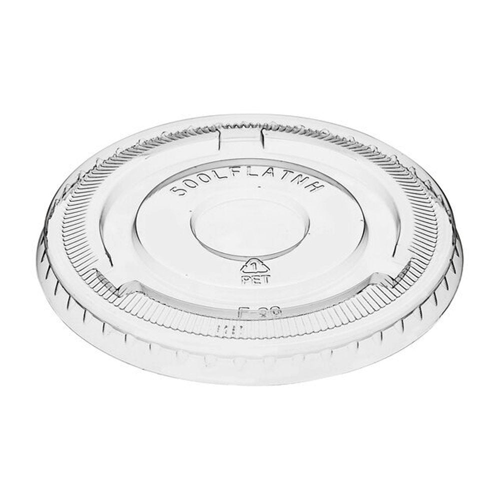 Clear PET (D/98mm) Flat Lid No Hole - TEM IMPORTS™