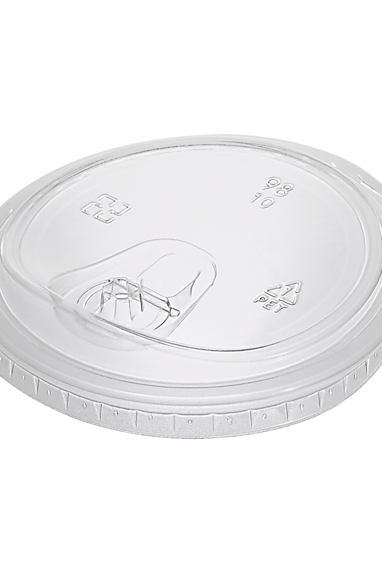 Clear PET 98mm Straw-Free Lid – Fits PET Cups