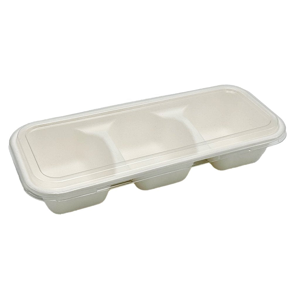 Clear PET Lid For Sugarcane 2/3 Compartment Tray - TEM IMPORTS™