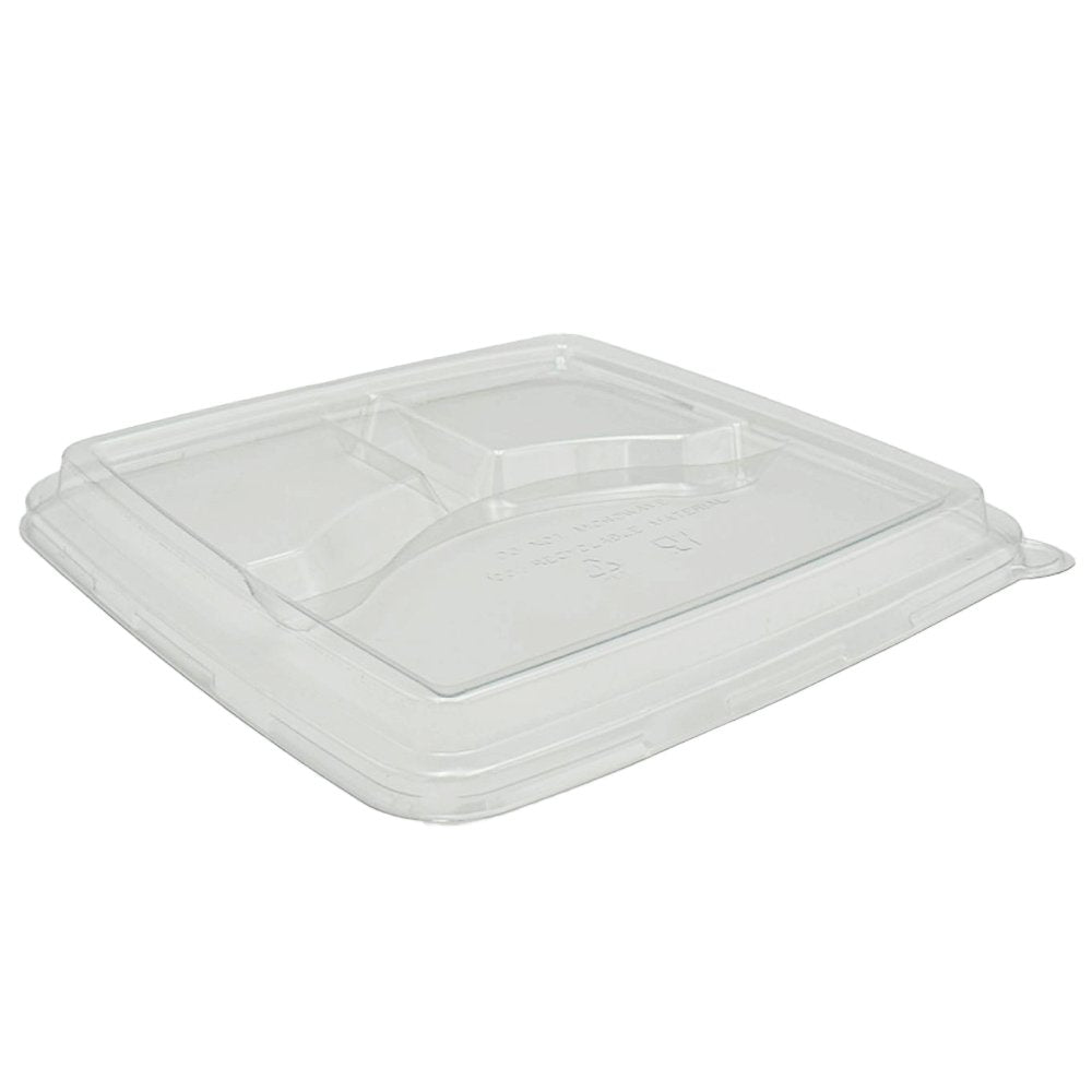 Clear PET Lid For Sugarcane 9" 3 Compartment Tray - TEM IMPORTS™